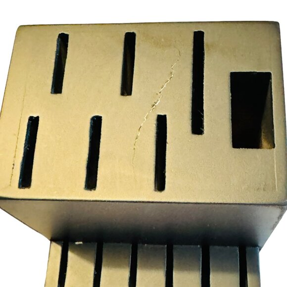 Oster 14-Piece Stainless Steel Cutlery Set With Red Handles & Wood Block - Picture 8 of 8